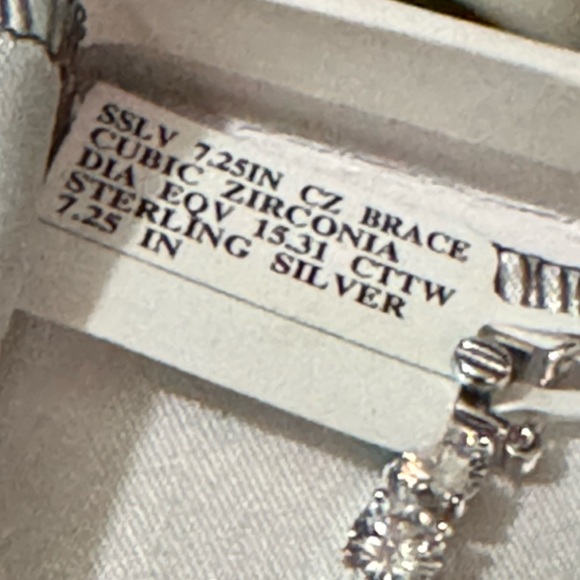 New With Tags/Box CZ Bracelet-7.25 in-Sterling Silver-15.31 Carat Equivalent- - Picture 4 of 17